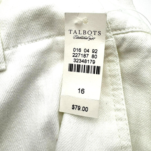 TALBOTS NWT Women's 16 Ivory Cream Curvy Stretch High Rise Flare Trouser Jeans - Picture 4 of 9